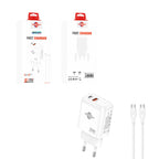 Wisdomup Φορτιστής Κινητού USB-C και USB με Καλώδιο Type-C σε Type-C 20W OCD-31T - Fast Charger with Type-C to Type-C Cable OEM
