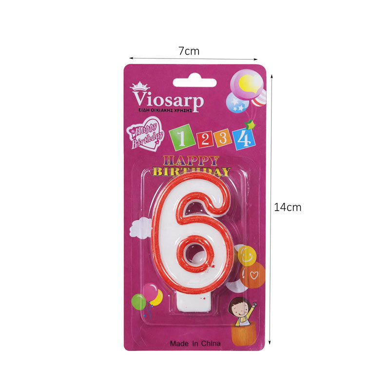 Κερί Γενεθλίων 6 – Birthday Number Candle Happy Birthday OEM