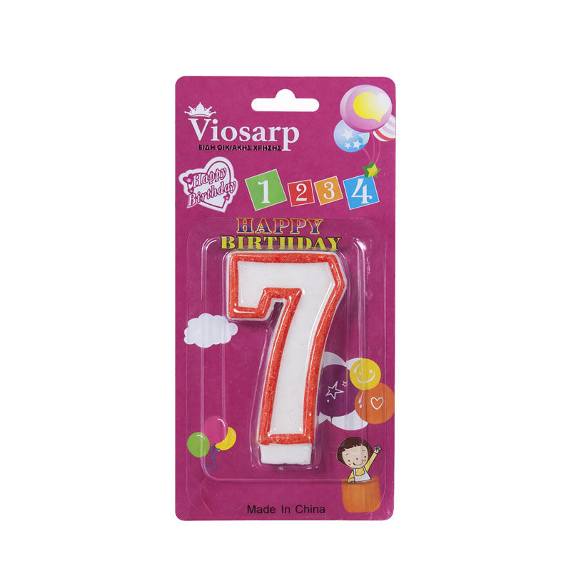 Κερί Γενεθλίων 7 – Birthday Number Candle Happy Birthday OEM