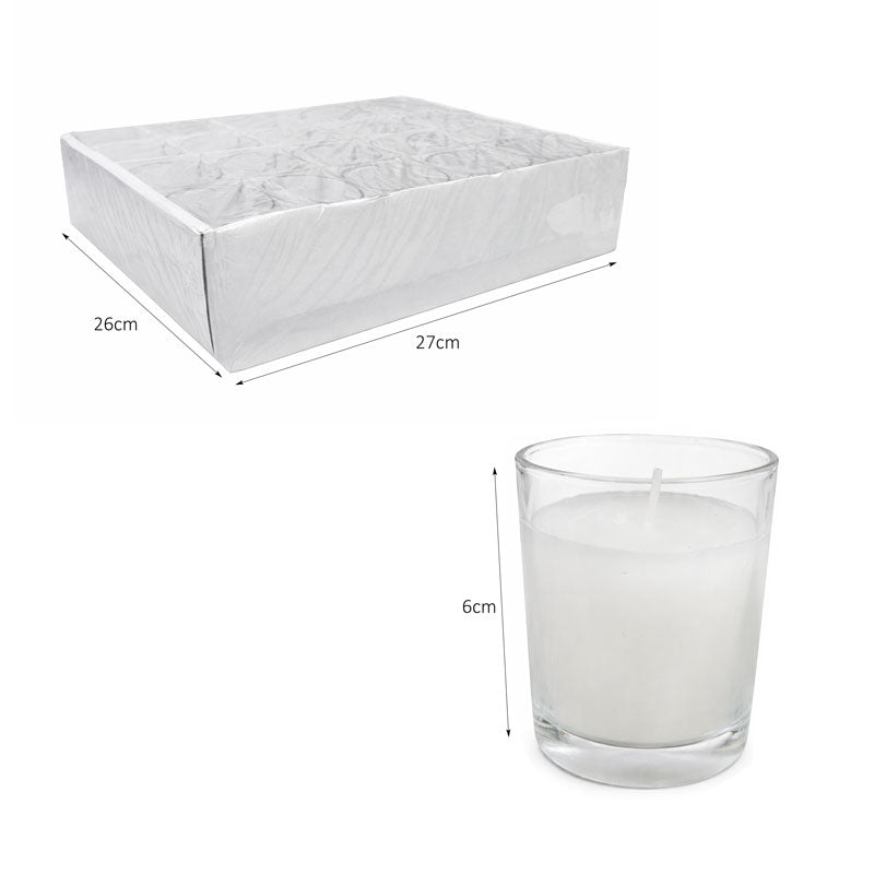 Γυάλινο Κερί Ρεσώ Λευκό – White Glass Votive Candle OEM