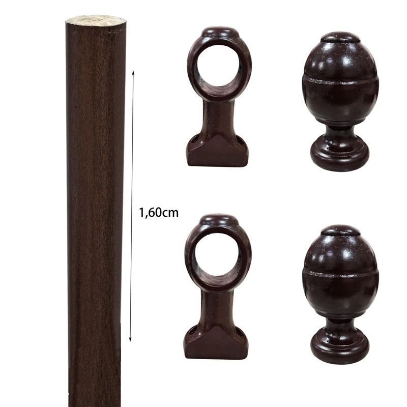 Σετ ξύλινο κουρτινόξυλο - Wooden Rod Set OEM