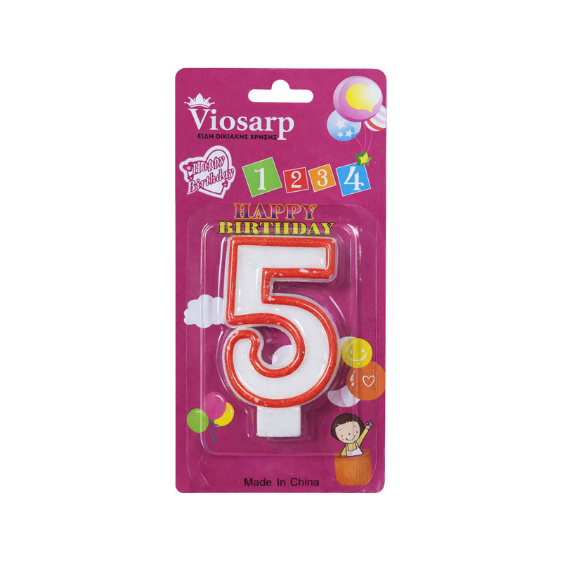 Κερί Γενεθλίων 5 – Birthday Number Candle Happy Birthday OEM