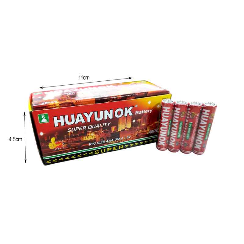 Huayunok Μπαταρία R03 AAA 40τεμ – Battery OEM