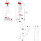 Wisdomup Φορτιστής Κινητού USB-C με Καλώδιο Type-C σε Type-C 20W OCD-33T - Fast Charger with Type-C to Type-C Cable OEM