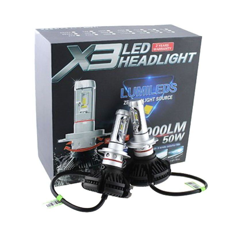 Λάμπα αυτοκινήτου H7 Ψυχρό Λευκό - X3 LED HEADLIGHT 6000LM 50W H7 OEM