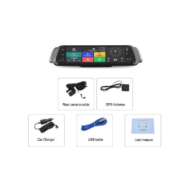 Smart Σετ Καθρέπτης με Κάμερα DVR Αυτοκινήτου 1080P με Οθόνη 10" WiFi & Κάμερα Οπισθοπορείας - Smart Car Rear View Mirror OEM