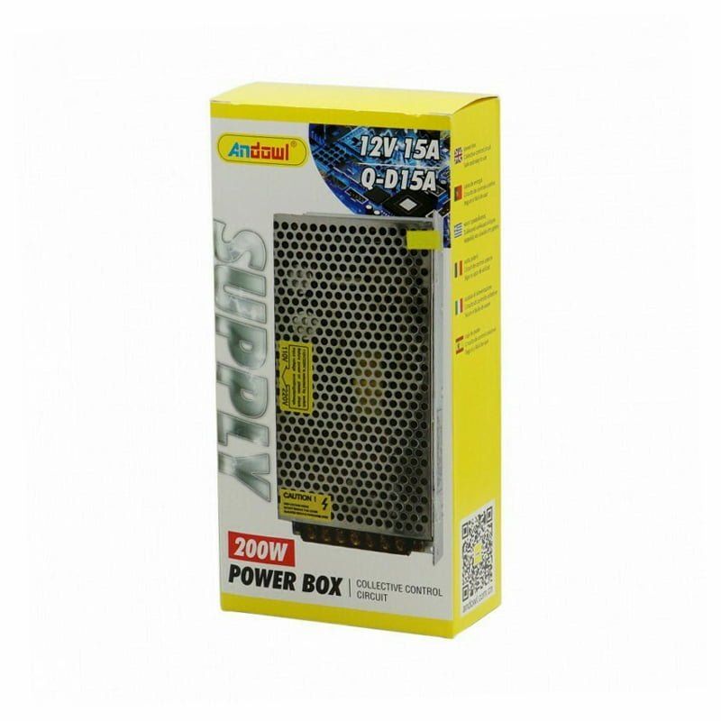 Andowl Τροφοδοτικό LED Ισχύος 200W με Τάση Εξόδου 12V Q-D15A - Power Box ANDOWL