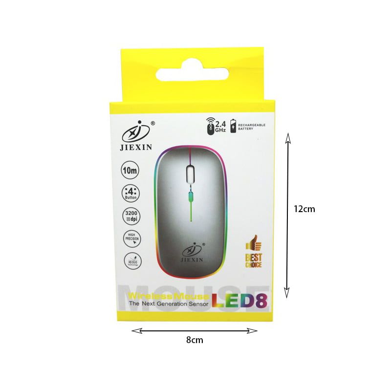 JIEXIN ασύρματο ποντίκι - Wireless mouse LED8 - Κόκκινο - Μαύρο JIEXIN
