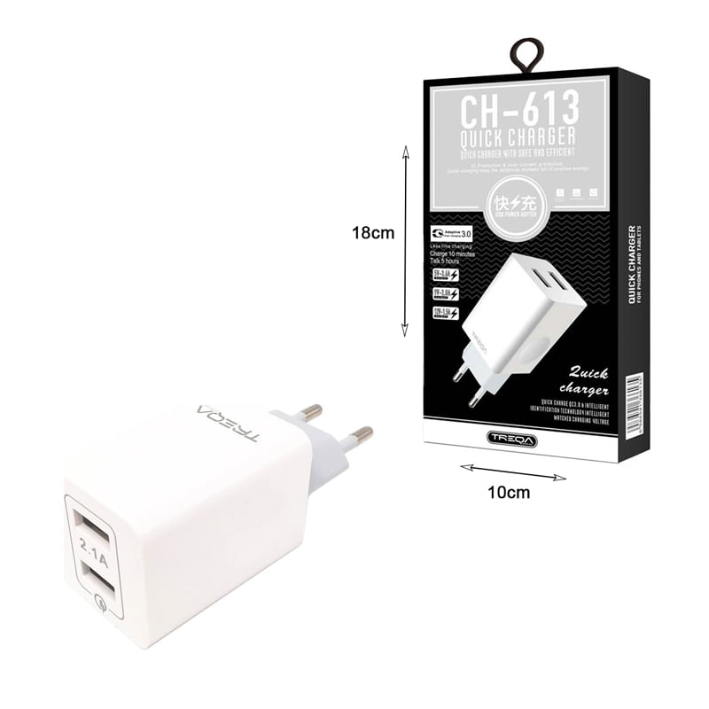 TREQA γρήγορος φορτιστής 3.0 18W CH-613 – Quick Charger Treqa