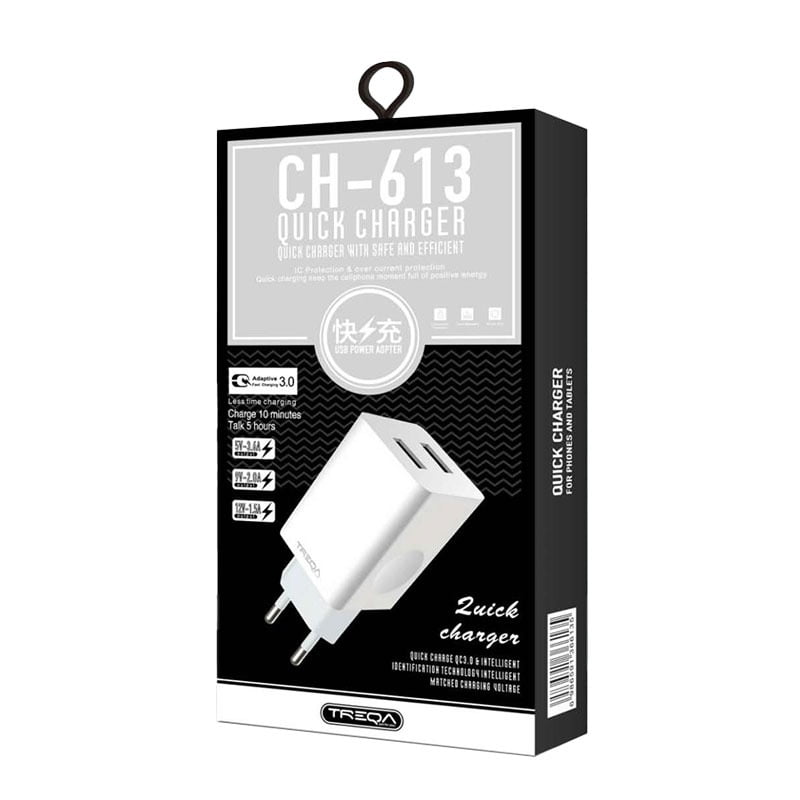 TREQA γρήγορος φορτιστής 3.0 18W CH-613 – Quick Charger Treqa
