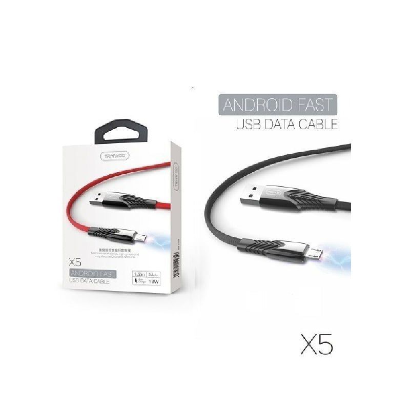 Tranyoo Καλώδιο Γρήγορης Φόρτισης Android 18W 1m 5S X5-V - Android Fast Charger Cable Tranyoo