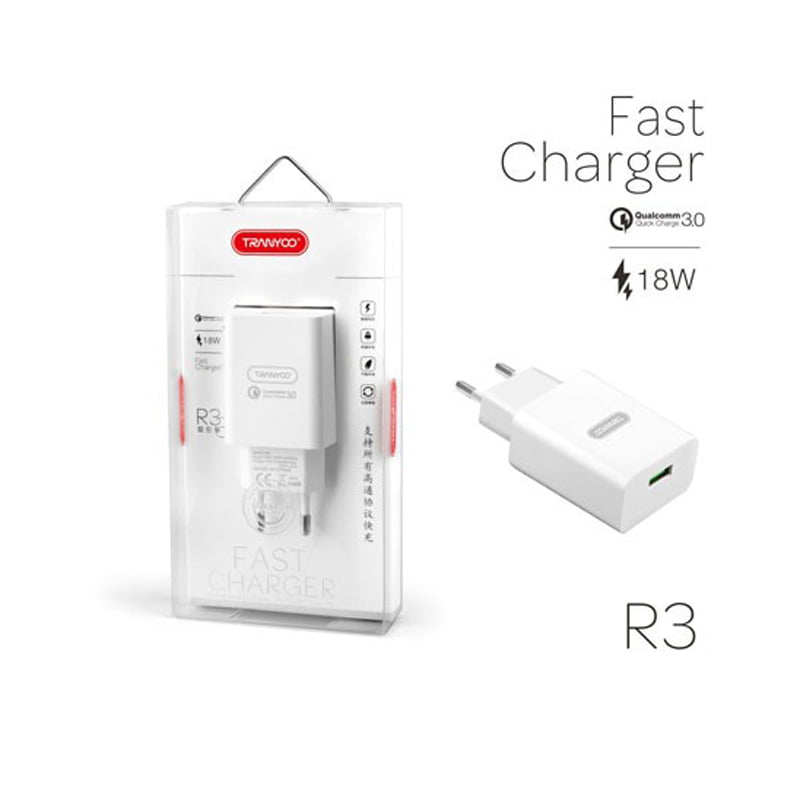 TRANYOO 18W γρήγορος φορτιστής QC3.0 R3 – Fast charger Tranyoo