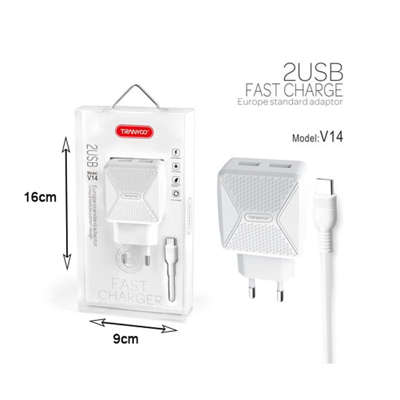 TRANYOO 5V γρήγορος φορτιστής 2USB 2.4A V14 – Fast charger Tranyoo