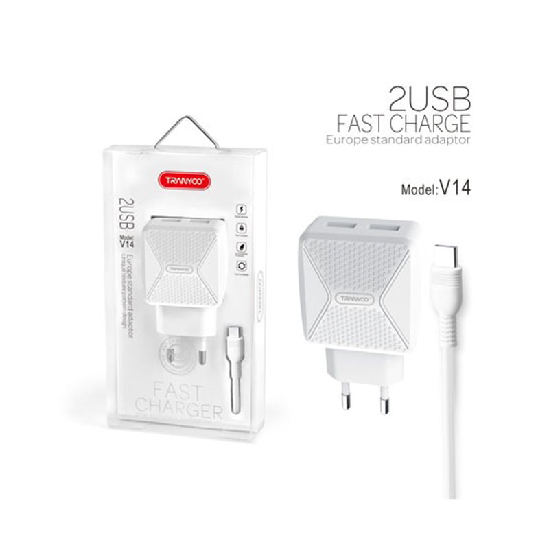 TRANYOO 5V γρήγορος φορτιστής 2USB 2.4A V14 – Fast charger Tranyoo