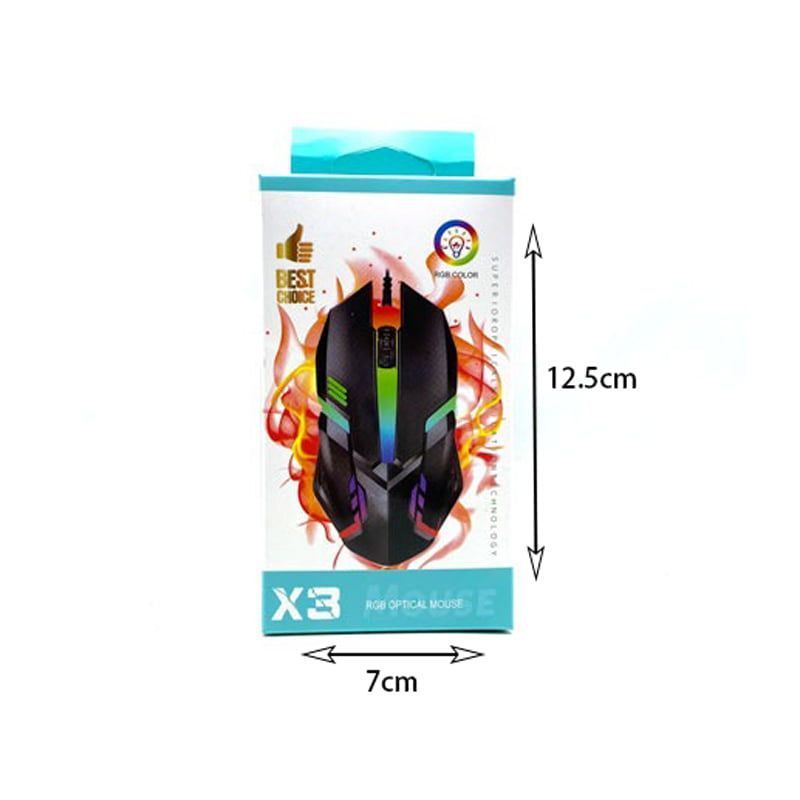 Εσύρματο ποντίκι RGB X3 - RGB Wireless optical mouse - Γκρι - Κόκκινο - Μαύρο - Μπλε OEM