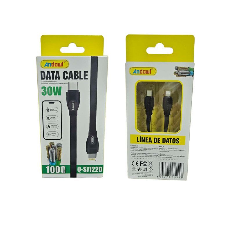 Andowl Καλώδιο δεδομένων Type C σε Lighting 30W Q-SJ122D - Data Cable ANDOWL