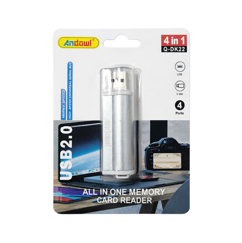 Andowl Αναγνώστης Καρτών Μνήμης USB 2.0 4 σε 1 Q-DK22 - Memory Card Reader Andowl