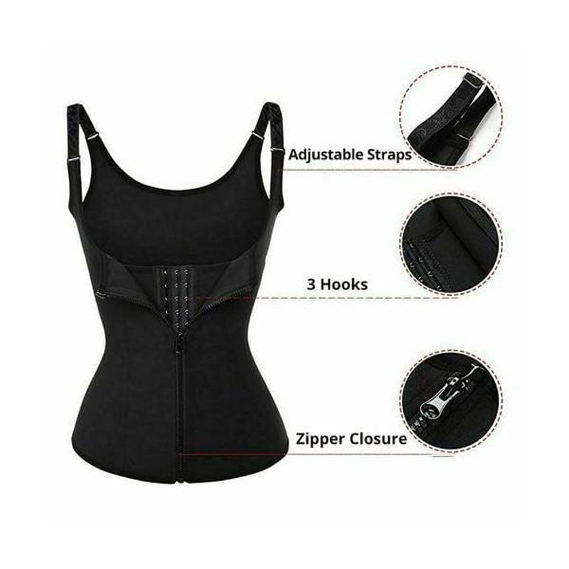 Γυναικείος κορσές μέσης - Adjustable shoulder strap body waist cincher vest - Μαύρο - L OEM