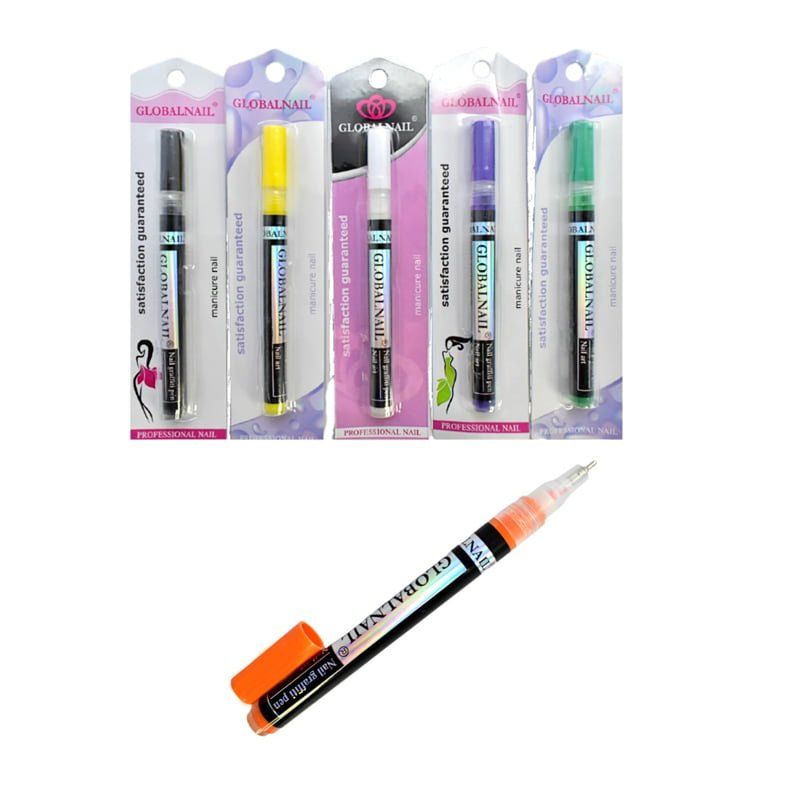 Ημιμόνιμο Στυλό Graffiti - Nail Art Global Nail - Ασημί OEM