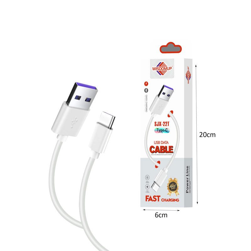Wisdomup Καλώδιο Φόρτισης και Μεταφοράς Δεδομένων USB σε Type-C SJX-22T - USB to Type-C Charging and Data Cable OEM