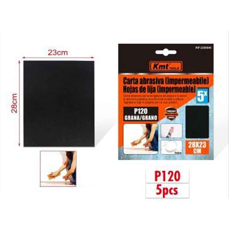 KMT Γυαλόχαρτο Αδιάβροχο P120 5τμχ 28x23cm - Abrasive paper KMT