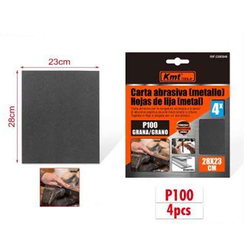 KMT Γυαλόχαρτο Μετάλλου P100 4τμχ 28x23cm - Abrasive paper KMT
