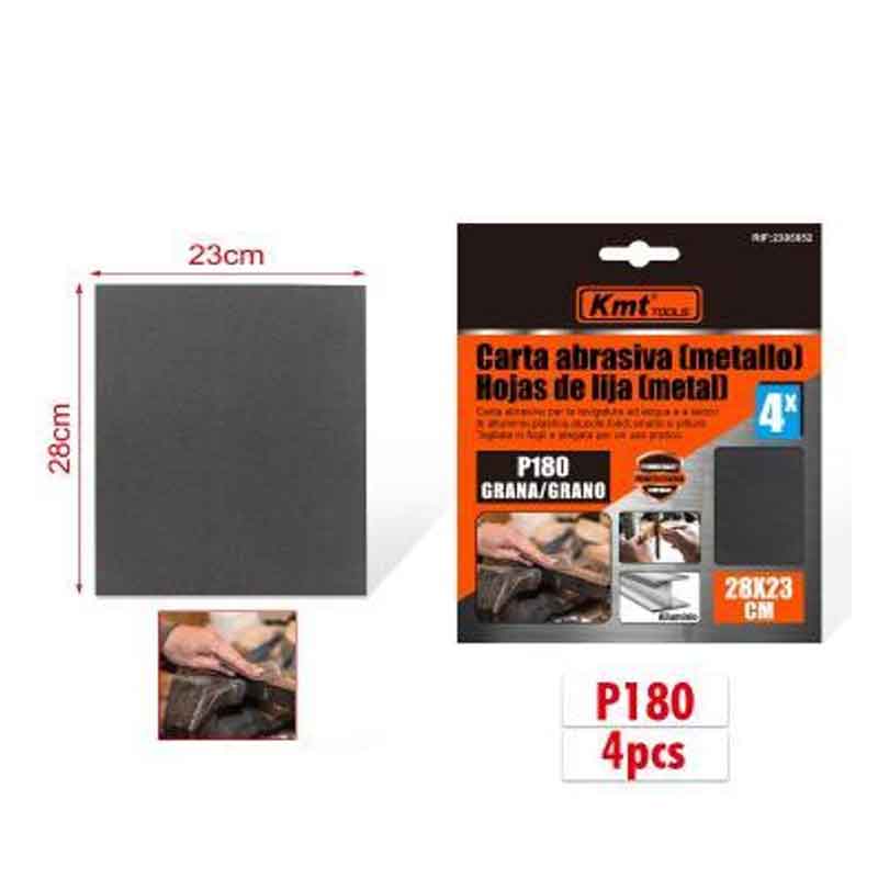 KMT Γυαλόχαρτο Μετάλλου P180 4τμχ 28x23cm - Abrasive paper KMT