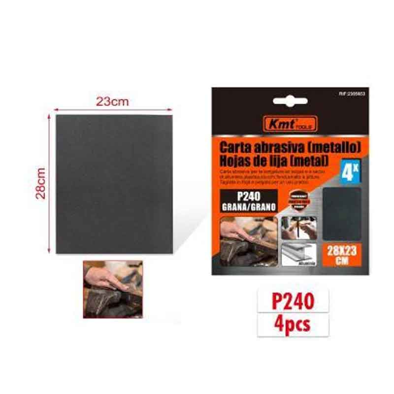 KMT Γυαλόχαρτο Μετάλλου P240 4τμχ 28x23cm - Abrasive paper KMT