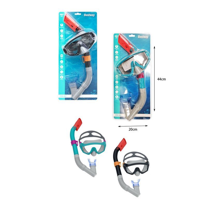 Bestway Σετ Μάσκα Θαλάσσης με Αναπνευστήρα Spark Waveb Παιδική 14+ #24068 - Spark Wave Mask with Snorkel - Μαύρο OEM