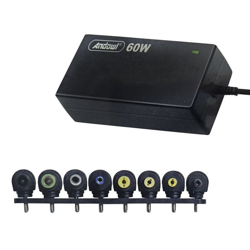 Andowl Universal Τροφοδοτικό Φόρτισης Laptop 60W με 8 Αντάπτορες - Power Adaptor ANDOWL