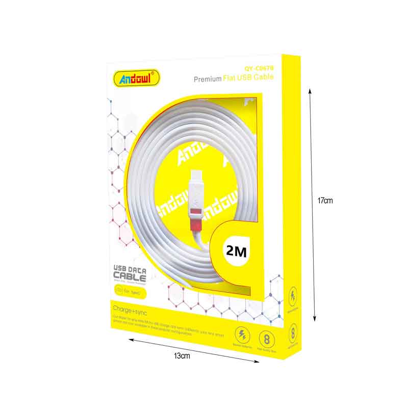 Andowl Καλώδιο μεταφοράς δεδομένων USB 2.0 2m TypeC QY-C067B- Data Cable ANDOWL