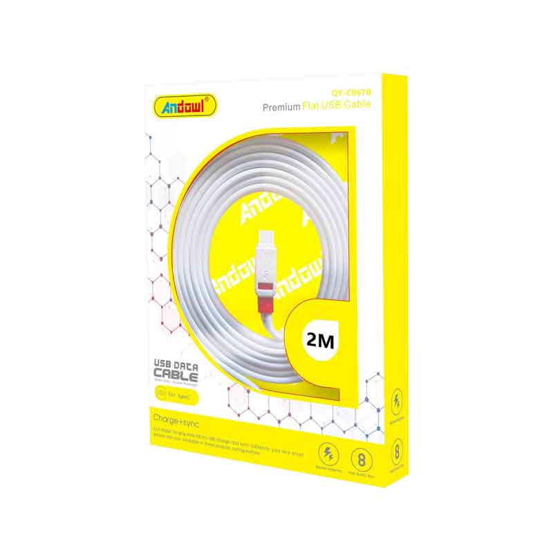 Andowl Καλώδιο μεταφοράς δεδομένων USB 2.0 2m TypeC QY-C067B- Data Cable ANDOWL