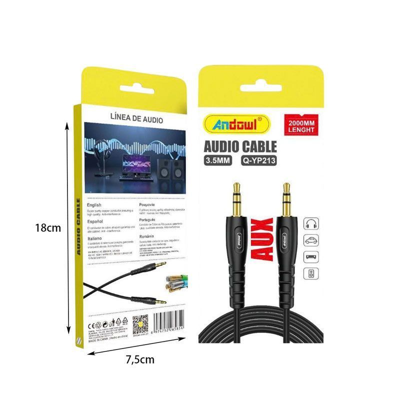 Andowl Καλώδιο Ήχου 3.5mm σε 3.5mm - 2m Q-YP213 - Audio Cable ANDOWL