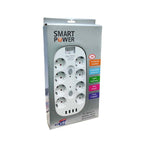 Qiao Sheng Πολύμπριζο 8 Θέσεων 10Α/250V-2500W 2m NO:3278 - Smart power 8 power socket OEM