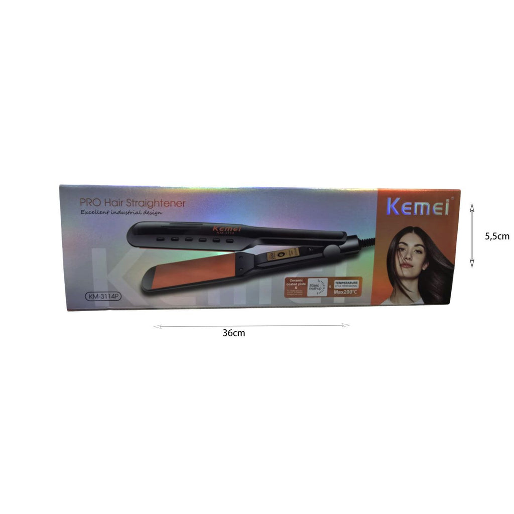 Kemei KM-3114P Πρέσα Μαλλιών με Κεραμικές Πλάκες – Professional Hair Straightener OEM