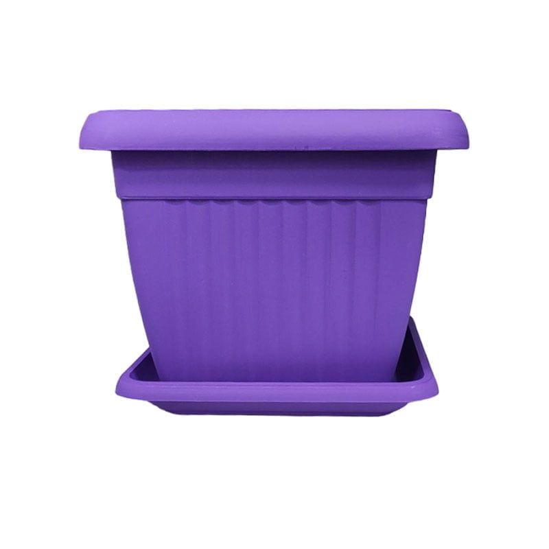 Γλάστρα με πιατάκι 17*19cm - Flower pot - Μωβ OEM