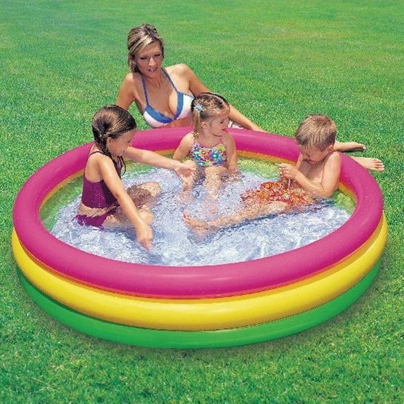 Intex παιδική πισίνα φουσκωτή 1.14x25cm 57412NP - Wet Set Collection Three-ring pool OEM