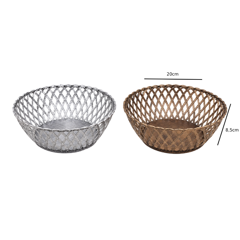 Διακοσμητικό Καλάθι Πλεκτής Όψης 20cm - Decorative Woven-Style Basket OEM