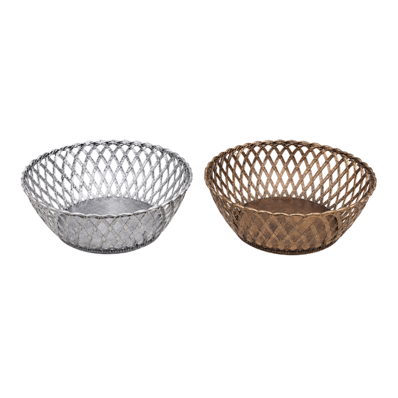Διακοσμητικό Καλάθι Πλεκτής Όψης 20cm - Decorative Woven-Style Basket OEM