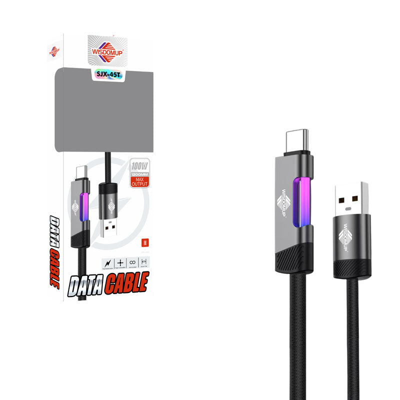 Wisdomup Καλώδιο Φόρτισης USB σε Type-C Ταχείας Φόρτισης 100W SJX-45T - USB to Type-C Fast Charging Cable OEM