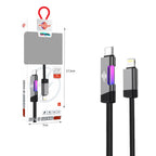 Wisdomup Καλώδιο Φόρτισης USB-C σε Lightning με Φωτισμό LED 27W SJX-45CL - USB-C to Lightning LED Fast Charging Cable OEM