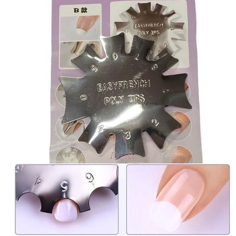 Στένσιλ Γαλλικού Νυχιών Nail Art Easy French – Μεταλλικό καλούπι γαλλικού OEM