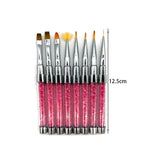 Σετ πινέλα νυχίων 8τμχ - Nail brushes 8pcs OEM