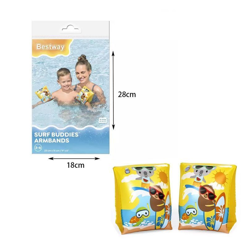 Bestway Μπρατσάκια 23cm #32042 -Surf Buddies Armbands - Διάφανο - Μπλε - Ροζ OEM