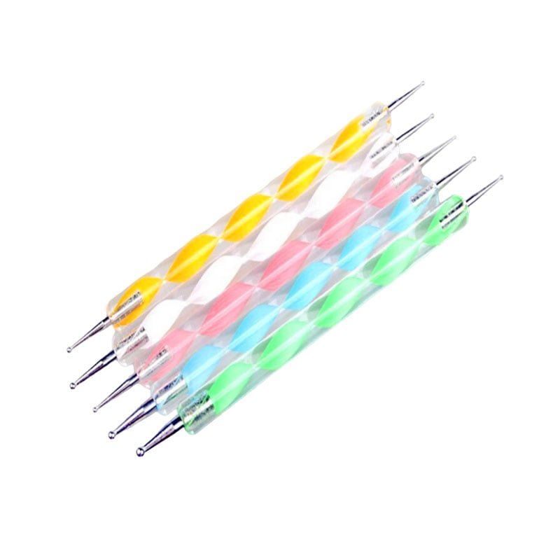 Σετ εργαλείων σχεδιασμού νυχιών 5τμχ - Double-edged Plastic Dotting Pen 5pcs OEM
