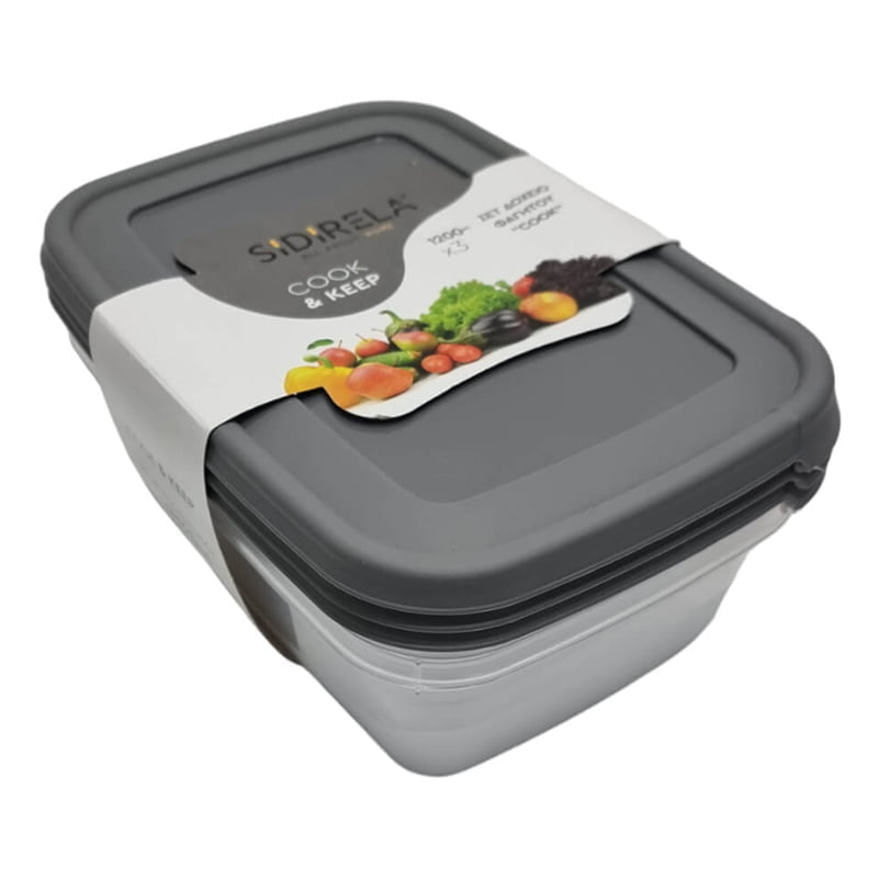 Sidirela Δοχείο Φαγητού Πλαστικό Cook & Keep 1.2L 3τμχ - Food save OEM