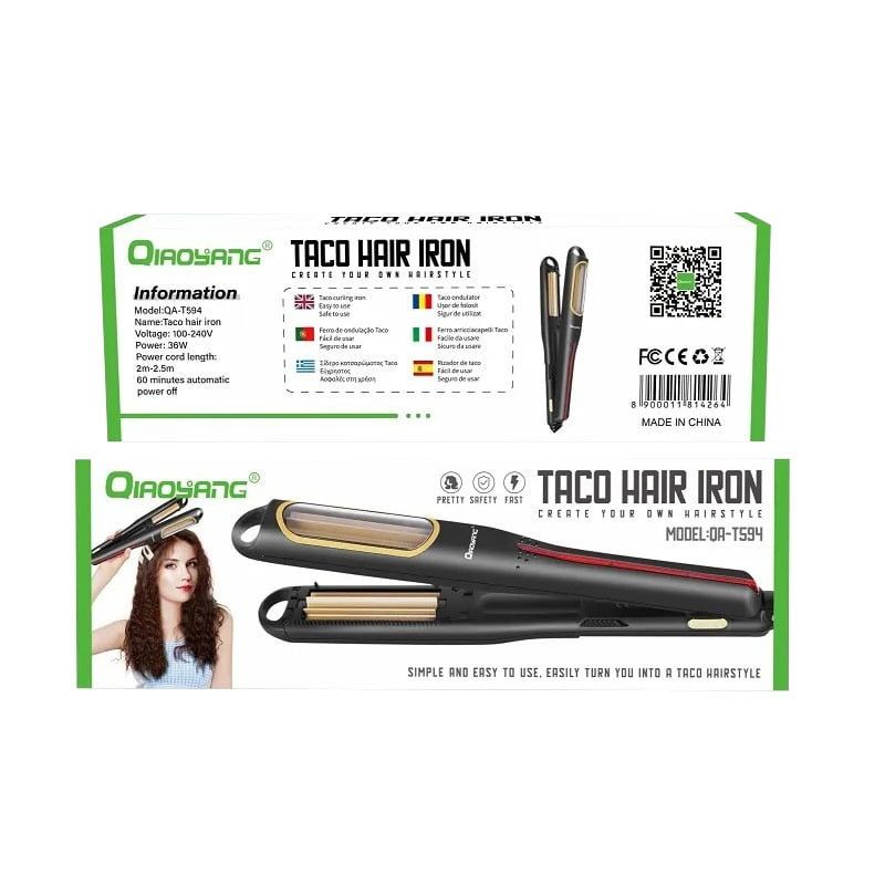 QIAOYANG Ψαλίδι Μαλλιών με Πλάκες για Μπούκλες QA-T594 - Taco hair iron OEM