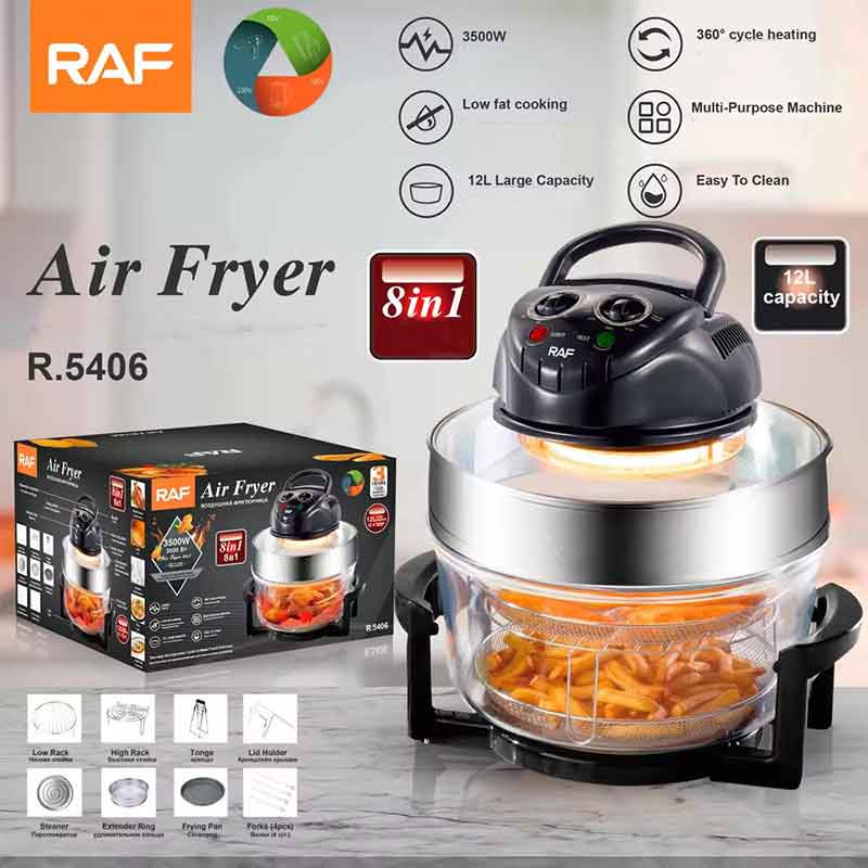 RAF Πολυλειτουργικό Φριτέζα Αέρος 8 σε 1 3500W 17l R.5406 - Multifunctional Airfryer Air Fryer Electric Fryer 3500W RAF