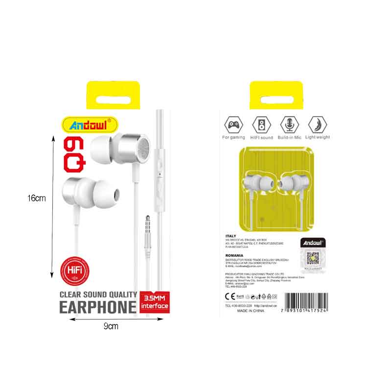 Andowl Ενσύρματα Ακουστικά με AUX 3.5mm Q9 - Earphone ANDOWL