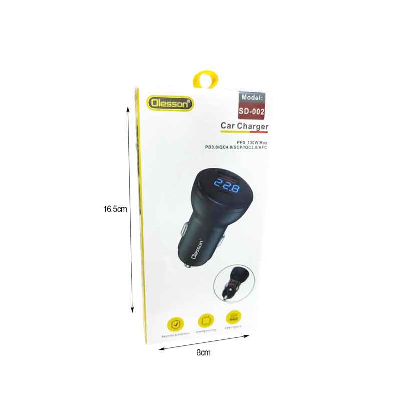 Olesson Φορτιστής αυτοκινήτου USB-Type-C 130W SD-002 - Car charger Olesson